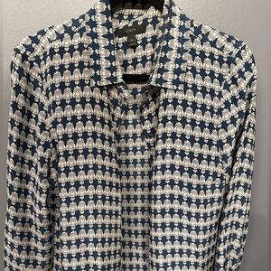 J. Crew owl print button up blouse. Size 10